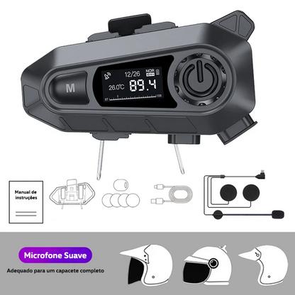 Headset Inteligente P/Capacete Impermeável Sem Fio - Exclusivo