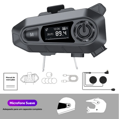 Headset Inteligente P/Capacete Impermeável Sem Fio - Exclusivo