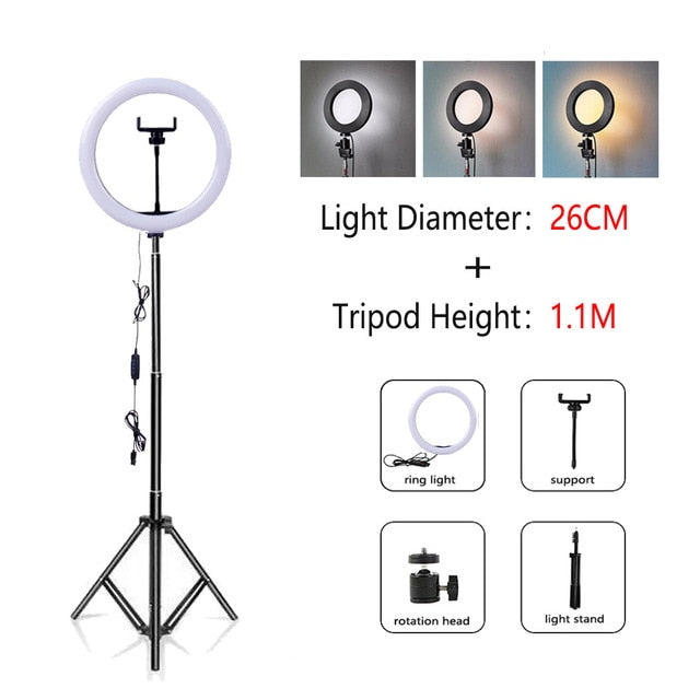 Arco de Luz LED Selfie - Tripé 26cm/16cm