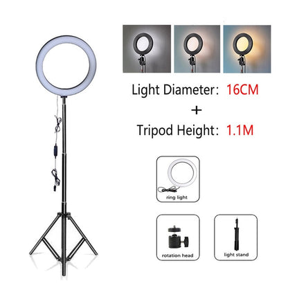 Arco de Luz LED Selfie - Tripé 26cm/16cm